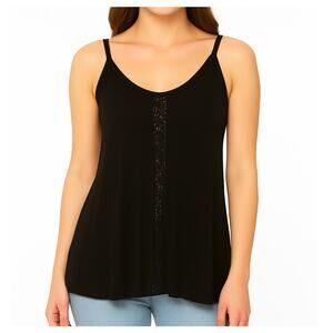 San Francisco City Lights Gypsy Lace Cami Tank Top Black Size XS NEW